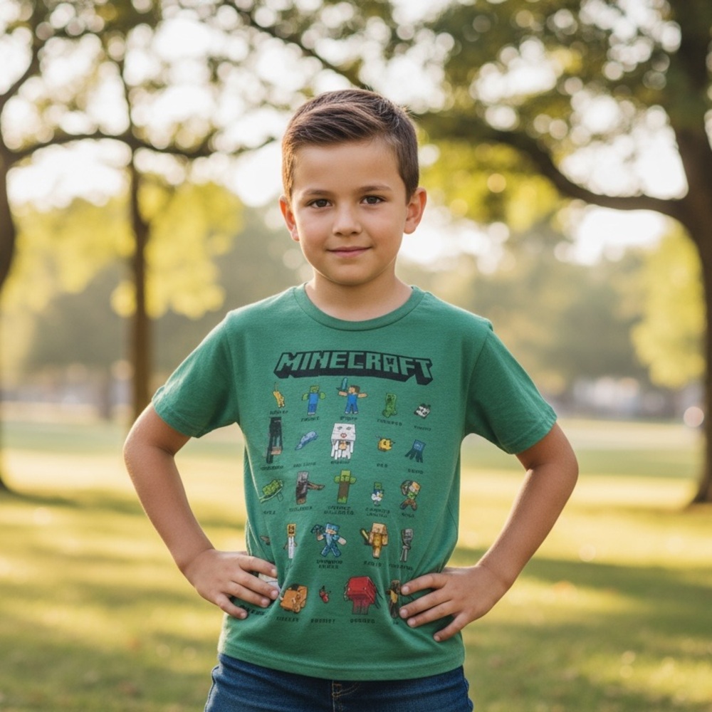 Minecraft Green Kids T-Shirt